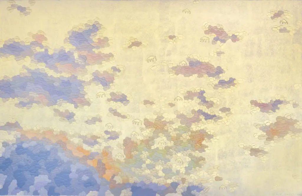 Clouded Vision (Gold) Artwork, Acrylic Paint on Gold Arches Paper